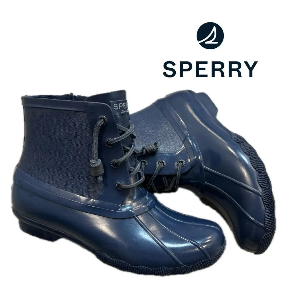 Woman’s navy Sperry water boots size 7